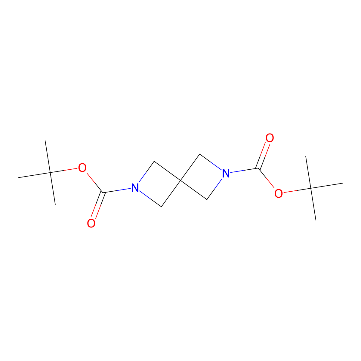Di-tert-butyl 2,6-diazaspiro[3.3]heptane-2,6-dicarboxylate molecular structure, CAS 1150618-17-9
