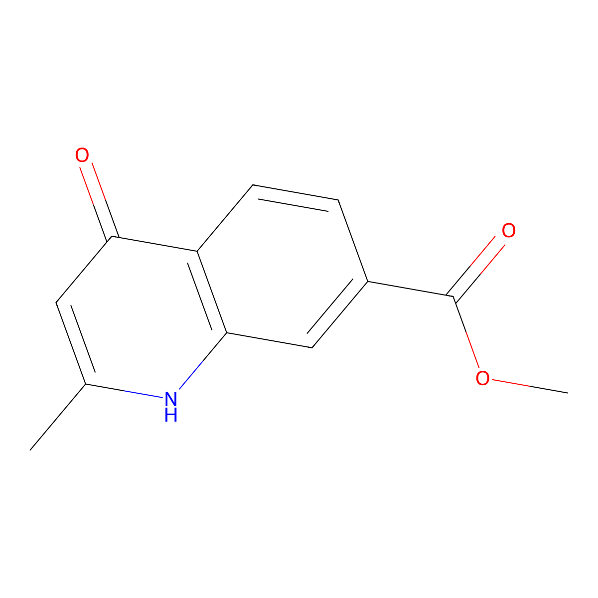 Methyl 4-hydroxy-2-methylquinoline-7-carboxylate molecular structure, CAS 1150618-19-1