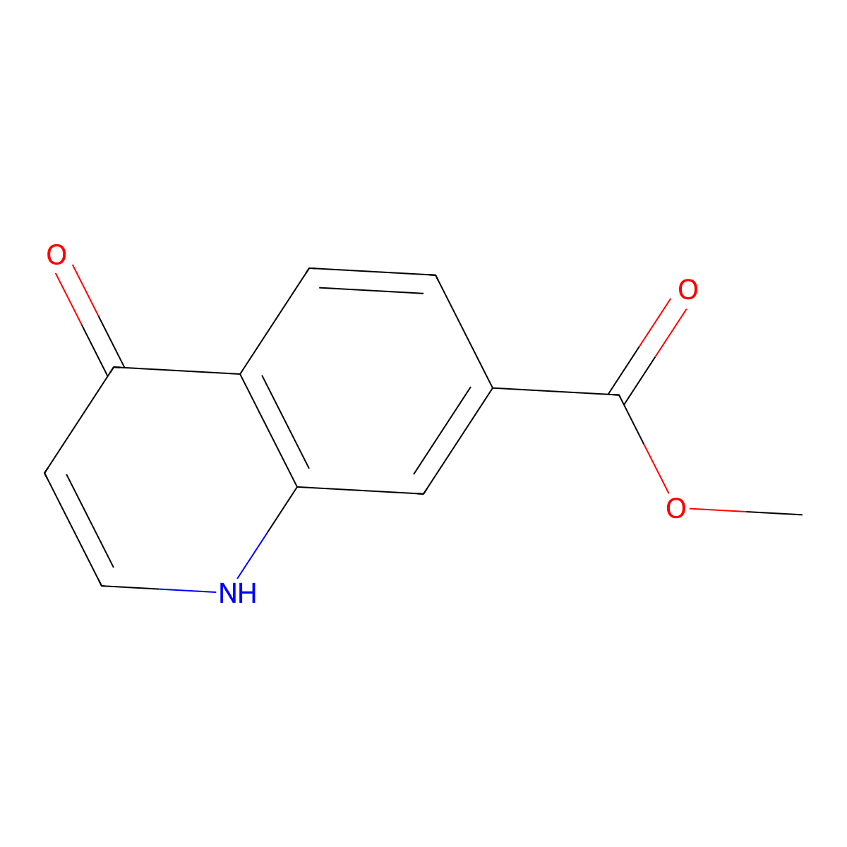 Methyl 4-hydroxyquinoline-7-carboxylate molecular structure, CAS 1150618-21-5