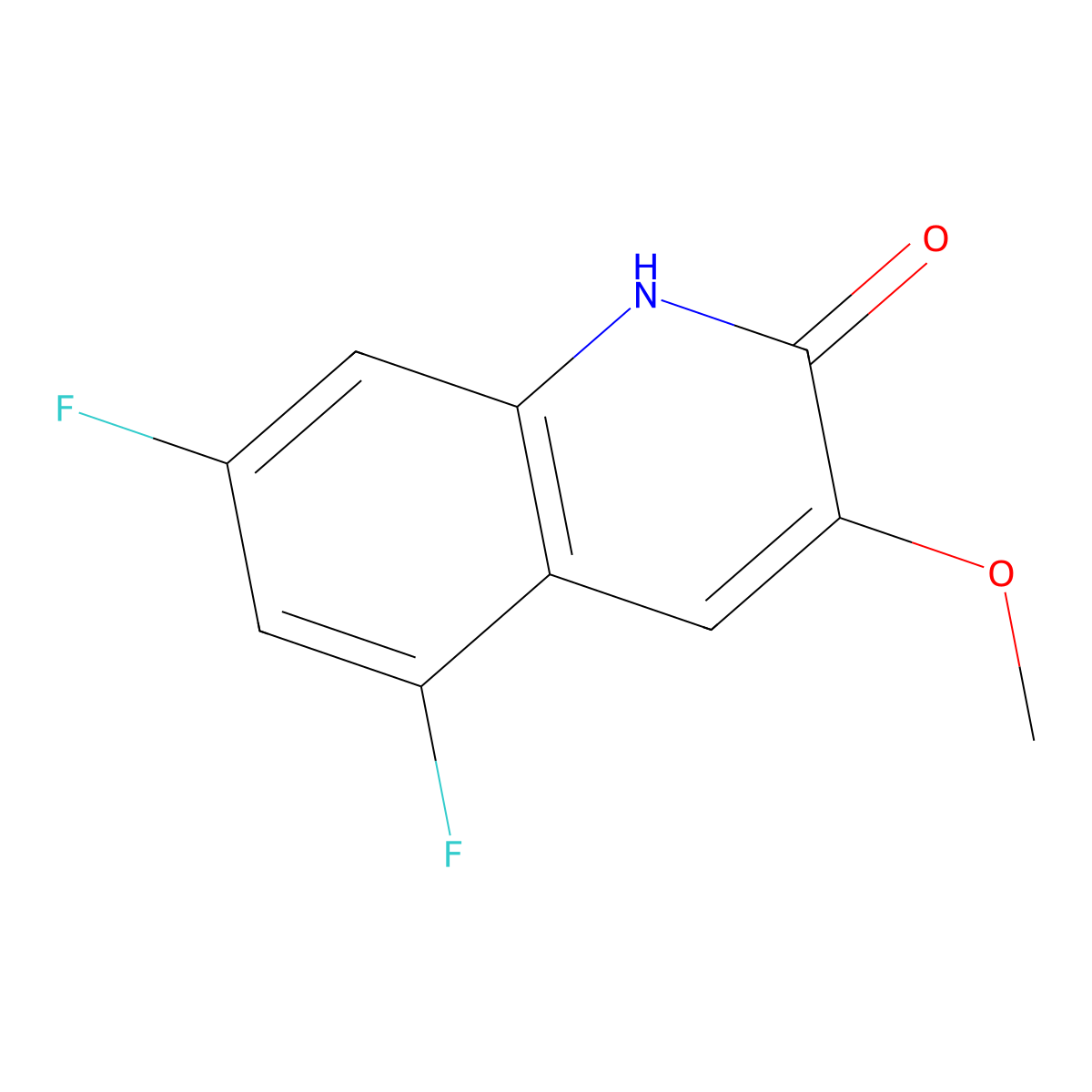 5,7-difluoro-3-methoxyquinolin-2(1H)-one molecular structure, CAS 1150618-28-2