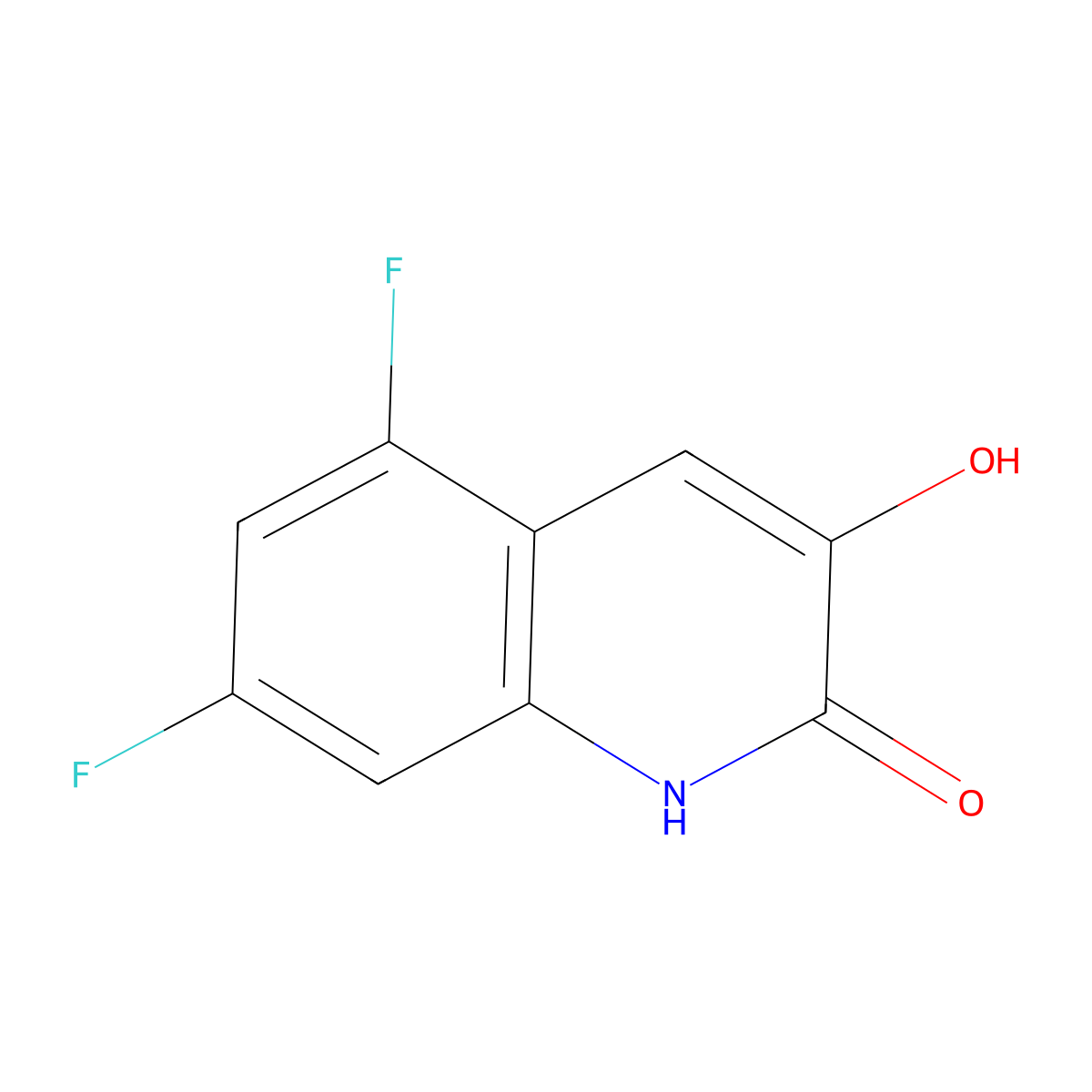 5,7-difluoro-3-hydroxyquinolin-2(1H)-one molecular structure, CAS 1150618-29-3