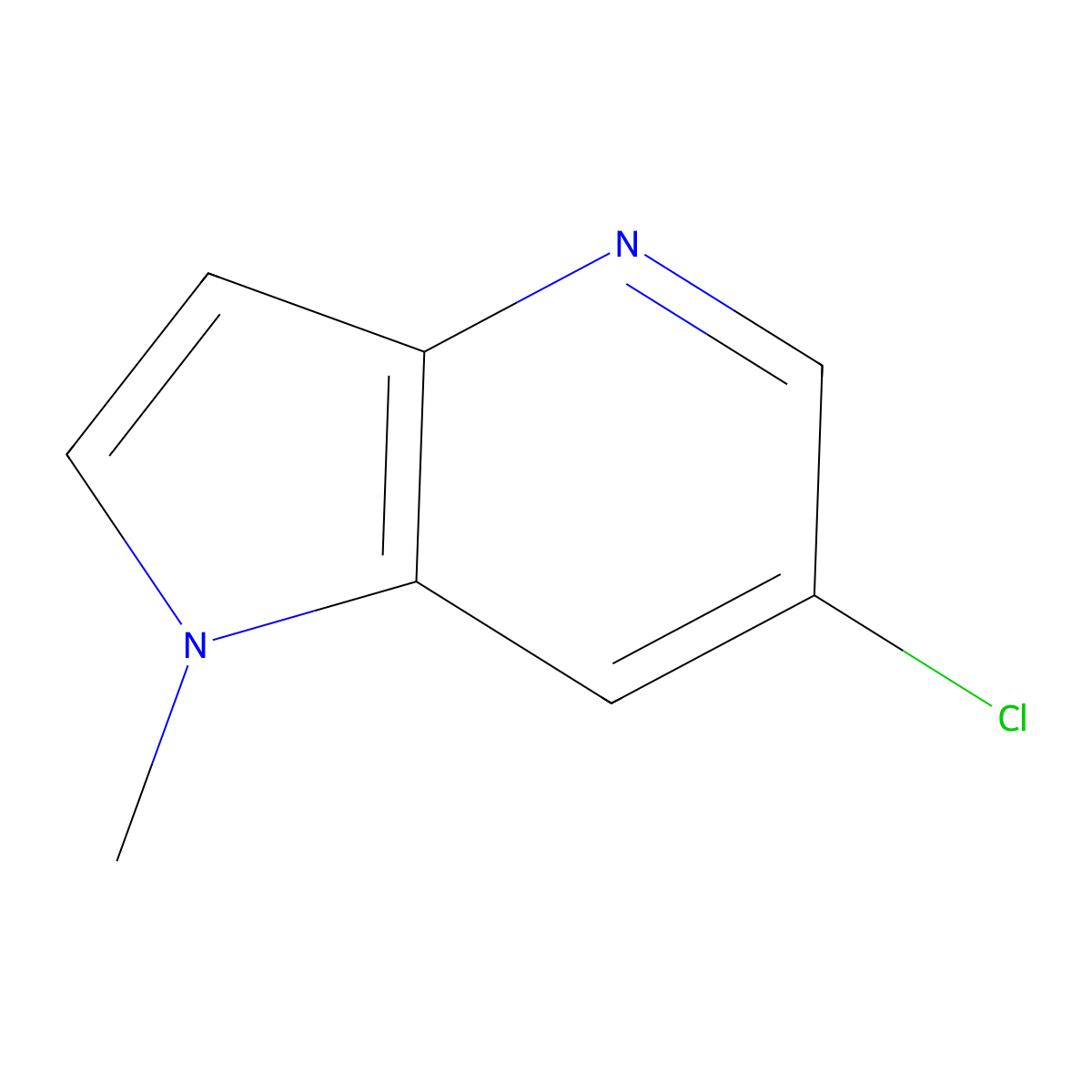 6-chloro-1-methyl-1H-pyrrolo[3,2-b]pyridine molecular structure, CAS 1150618-33-9
