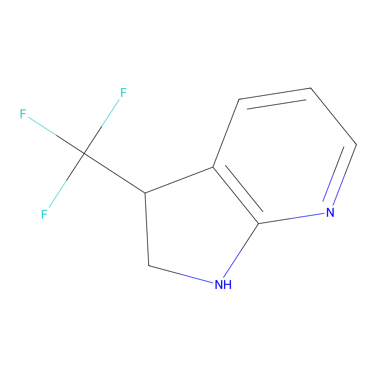 3-(trifluoromethyl)-2,3-dihydro-1H-pyrrolo[2,3-b]pyridine molecular structure, CAS 1150618-34-0