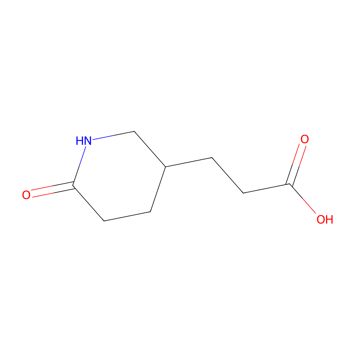 3-(6-Oxopiperidin-3-yl)propanoic acid molecular structure, CAS 1150618-37-3
