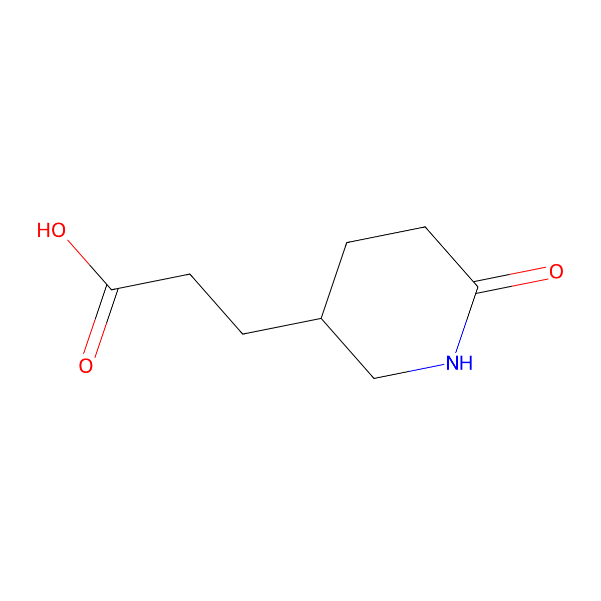 3-(6-Oxopiperidin-3-yl)propanoic acid molecular structure, CAS 1150618-37-3