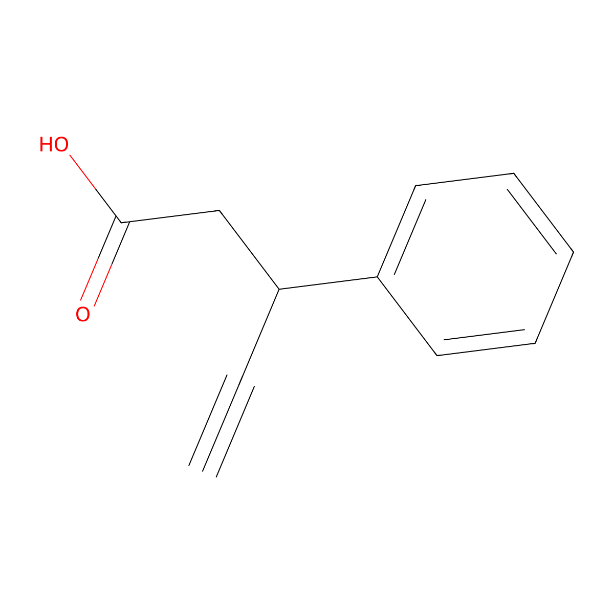 3-Phenylpent-4-ynoic acid molecular structure, CAS 115062-59-4