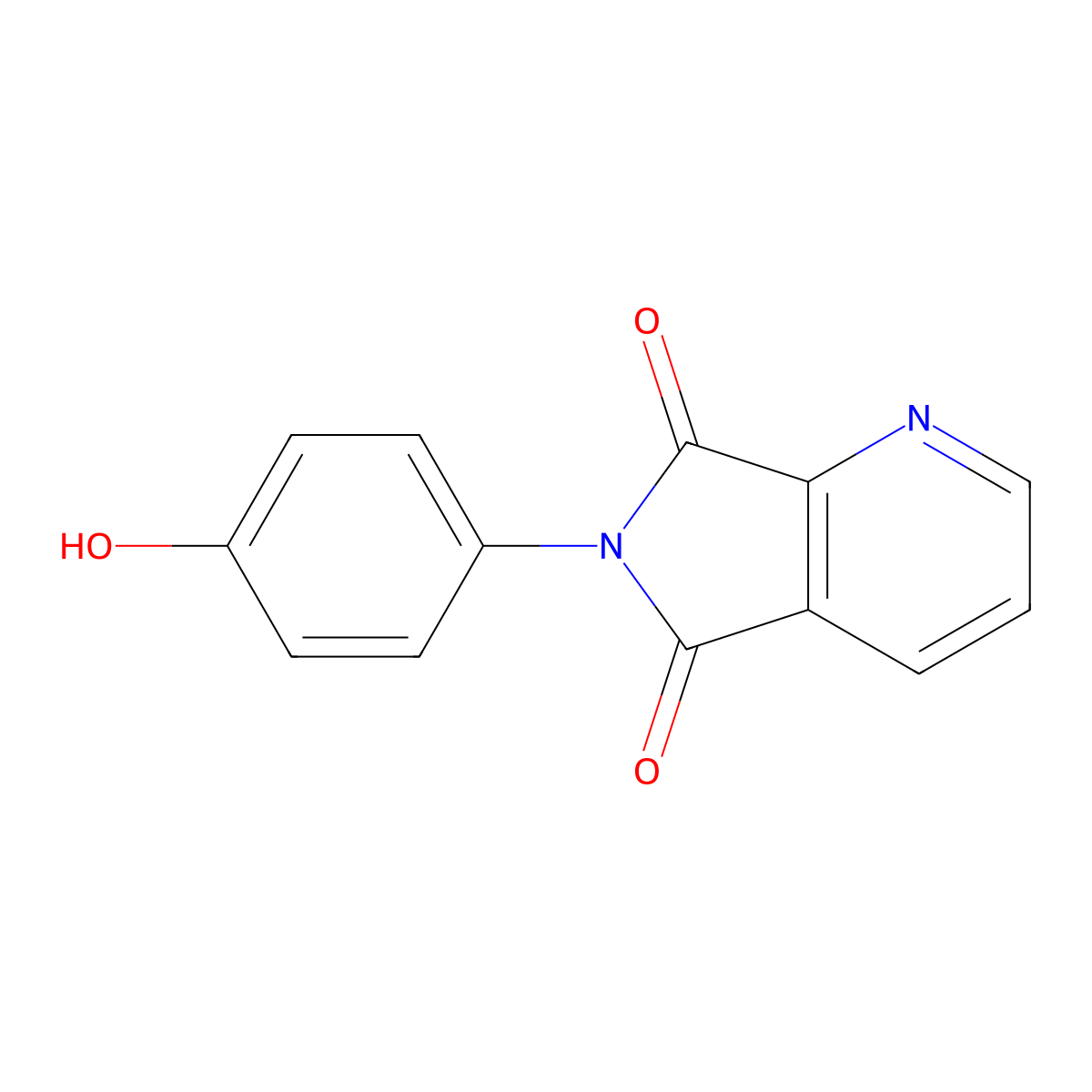 6-(4-Hydroxyphenyl)-5H-pyrrolo[3,4-b]pyridine-5,7(6H)-dione molecular structure, CAS 115062-73-2