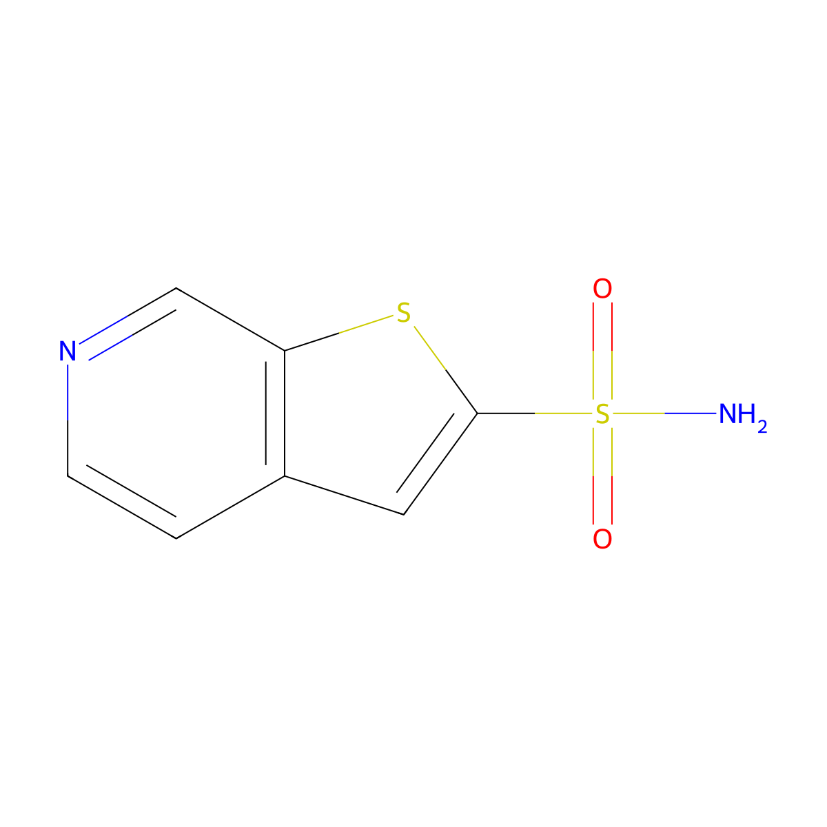 Thieno[2,3-c]pyridine-2-sulfonamide molecular structure, CAS 115063-53-1