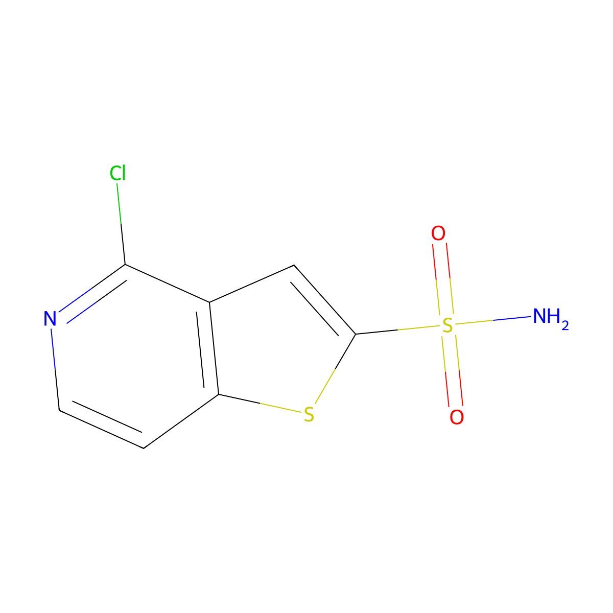 4-Chlorothieno[3,2-c]pyridine-2-sulfonamide molecular structure, CAS 115063-83-7
