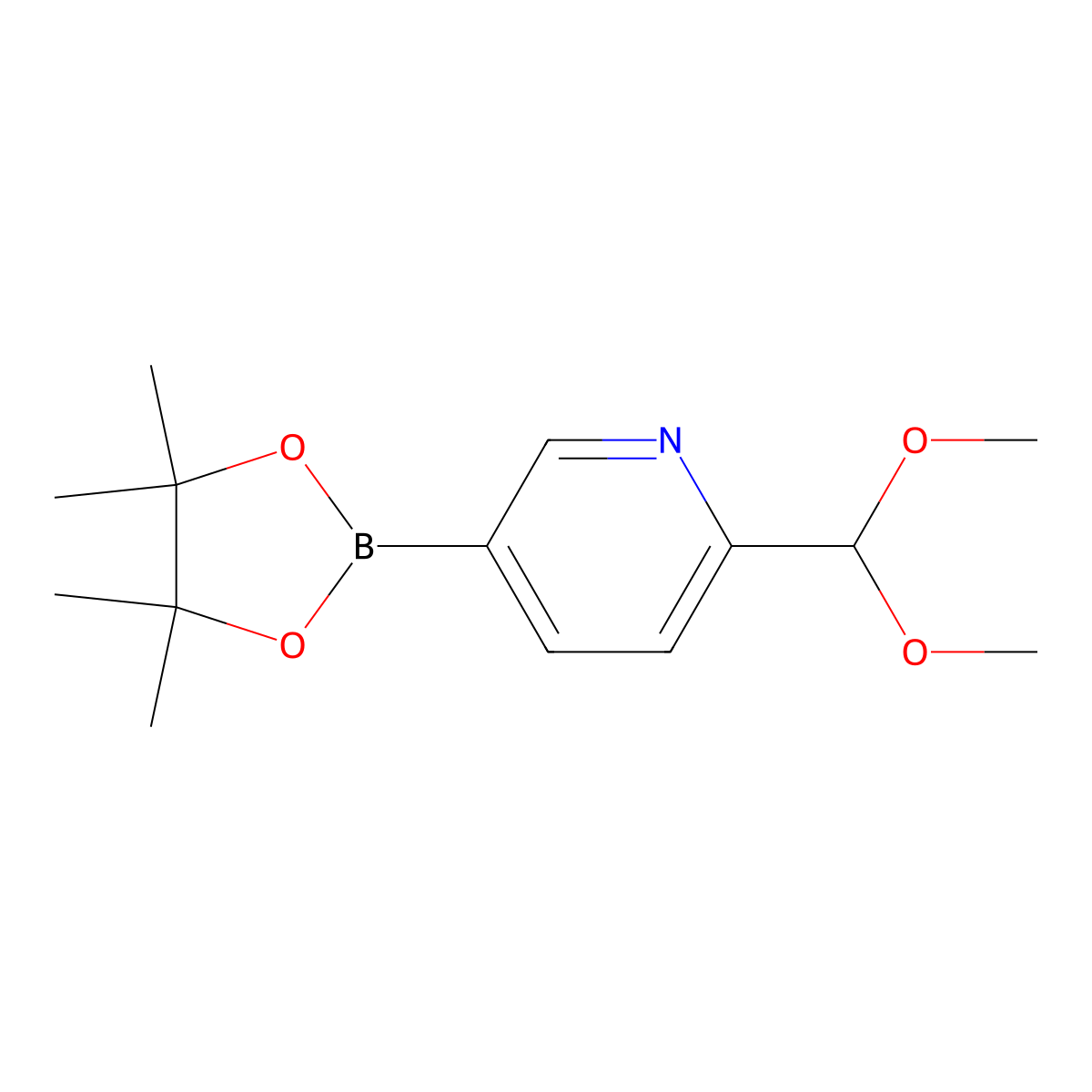 2-(Dimethoxymethyl)pyridine-5-boronic acid, pinacol ester molecular structure, CAS 1150632-93-1