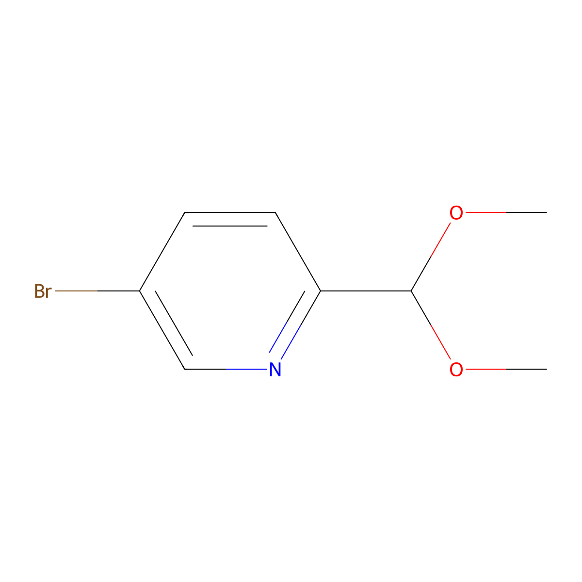 5-Bromo-2-(dimethoxymethyl)pyridine molecular structure, CAS 1150632-94-2