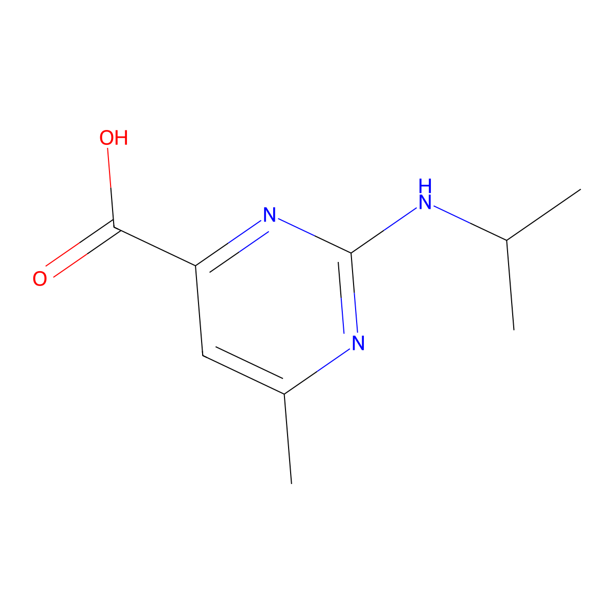 2-(Isopropylamino)-6-methylpyrimidine-4-carboxylic acid molecular structure, CAS 1150644-40-8