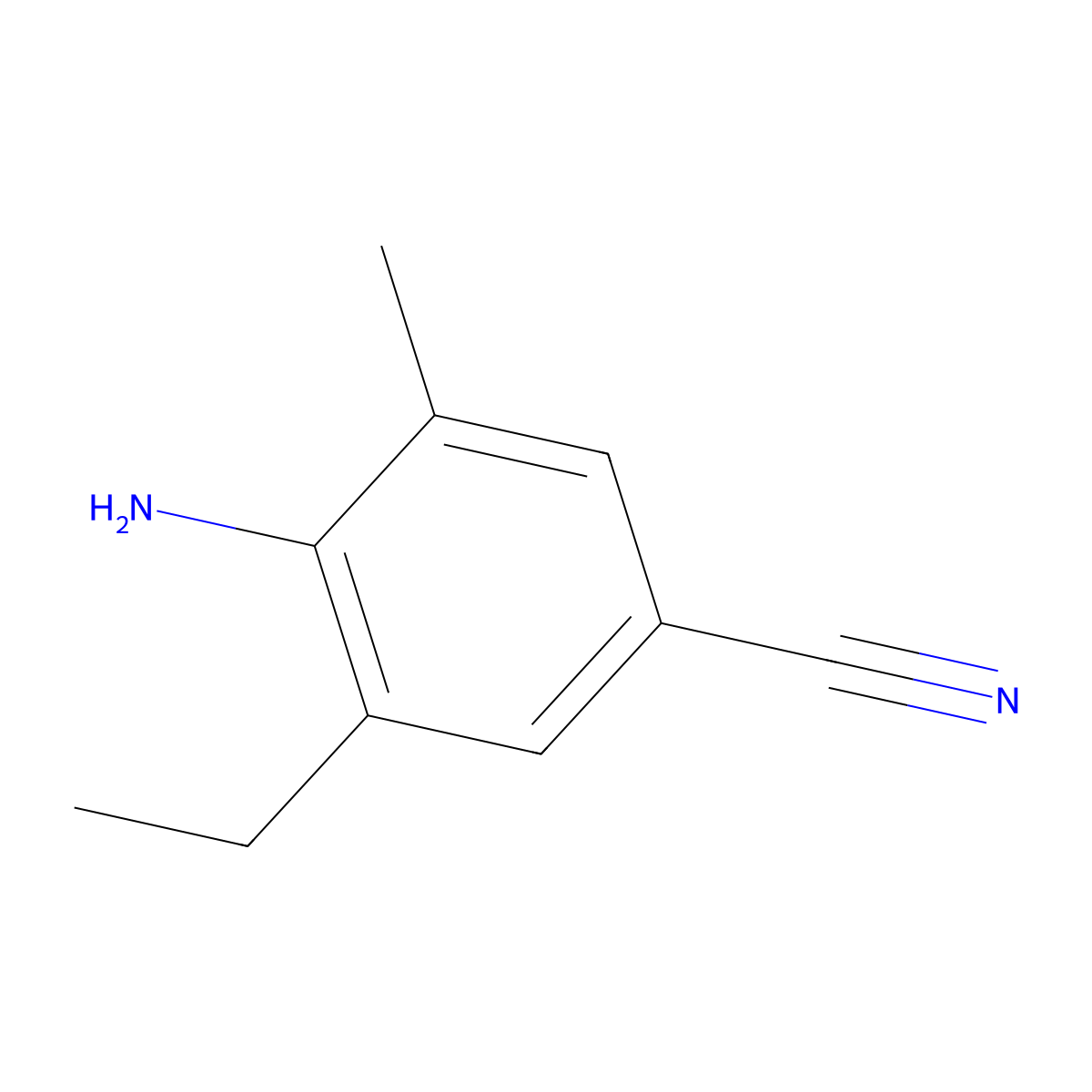 4-Amino-3-ethyl-5-methylbenzonitrile molecular structure, CAS 1150644-73-7