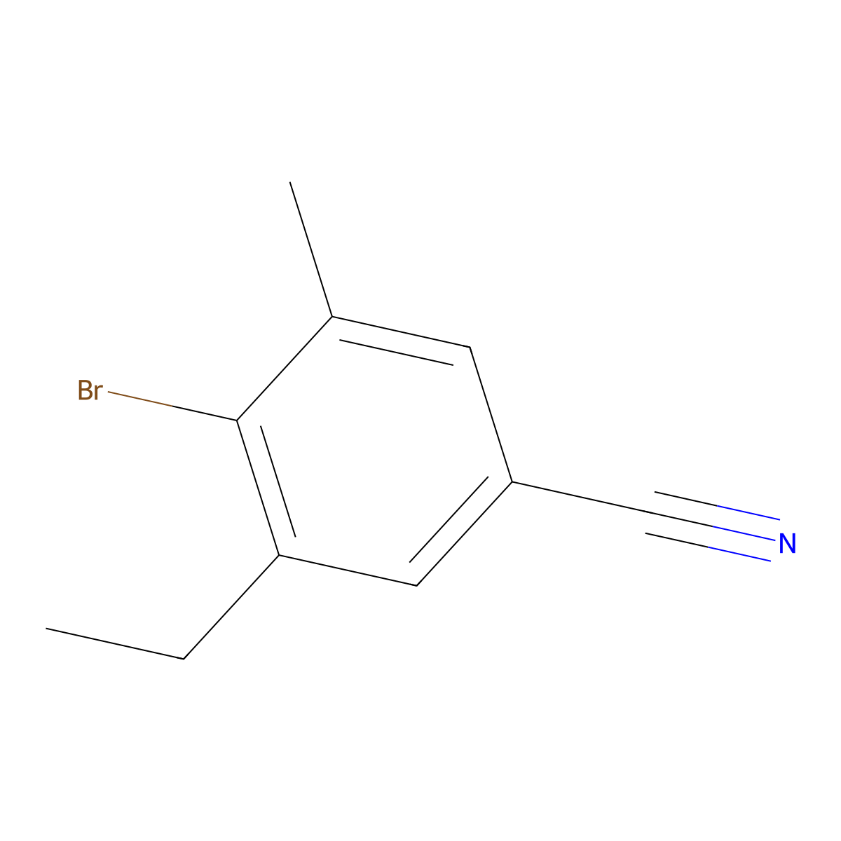 4-Bromo-3-ethyl-5-methylbenzonitrile molecular structure, CAS 1150644-74-8
