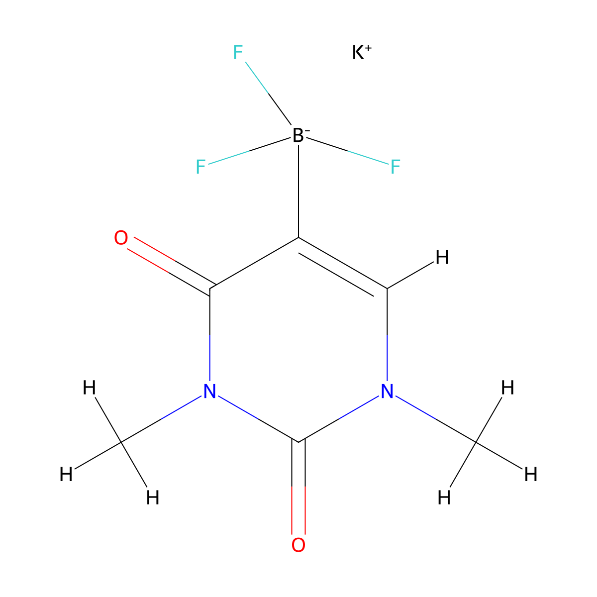 1,3-Dimethyluracil-5-trifluoroborate potassium salt molecular structure, CAS 1150654-77-5