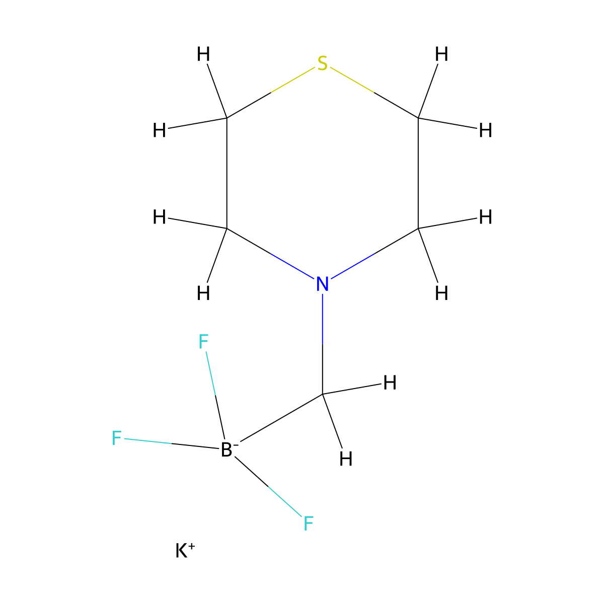 Potassium 4-trifluoroboratomethylthiomorpholine molecular structure, CAS 1150654-80-0