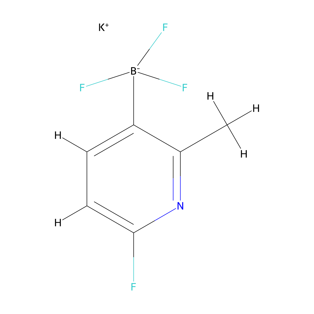 Potassium 6-fluoro-2-methylpyridine-3-trifluoroborate molecular structure, CAS 1150654-88-8
