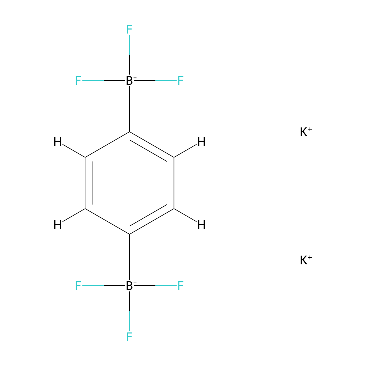 Dipotassium phenylene-1,4-bistrifluoroborate molecular structure, CAS 1150655-08-5