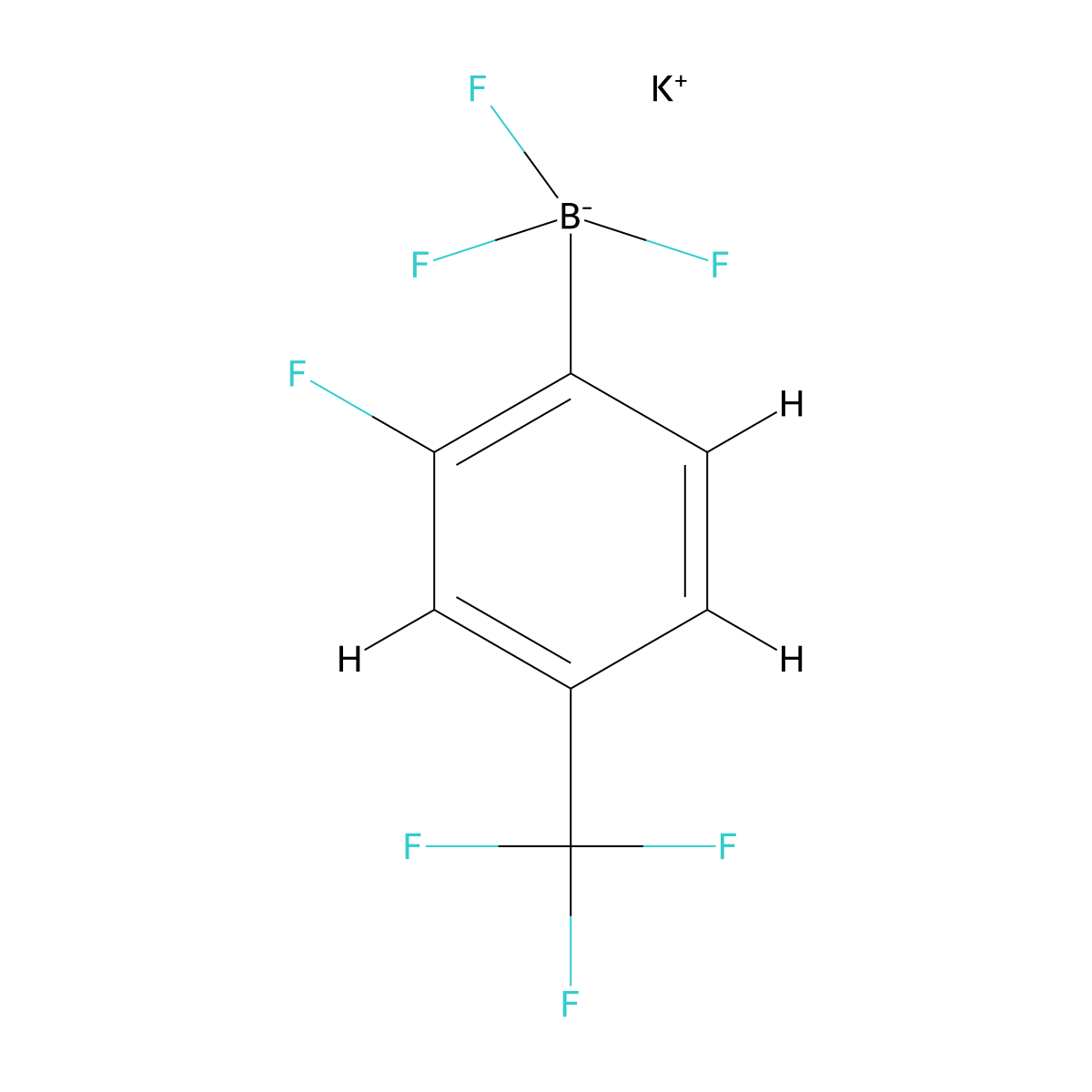 Potassium 2-fluoro-4-(trifluoromethyl)phenyltrifluoroborate molecular structure, CAS 1150655-12-1
