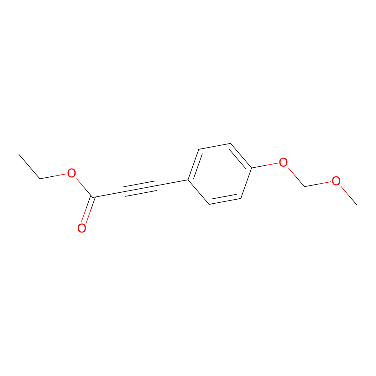 Ethyl 3-(4-(methoxymethoxy)phenyl)propiolate molecular structure, CAS 1150658-42-6