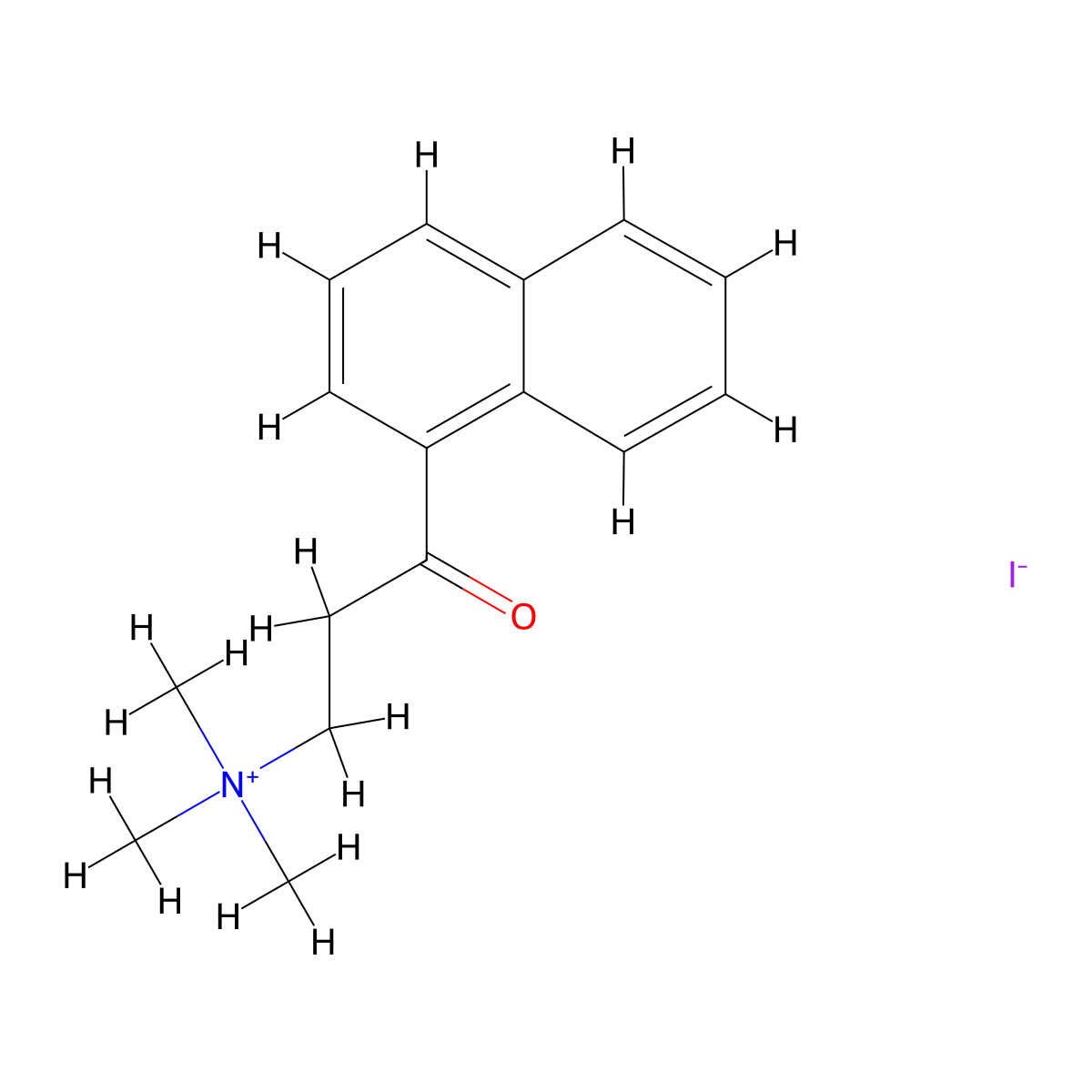 2-(alpha-Naphthoyl)ethyltrimethylammonium iodide molecular structure, CAS 115066-04-1