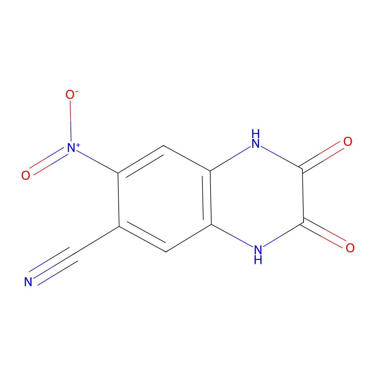 6-Cyano-7-nitroquinoxaline-2,3-dione molecular structure, CAS 115066-14-3