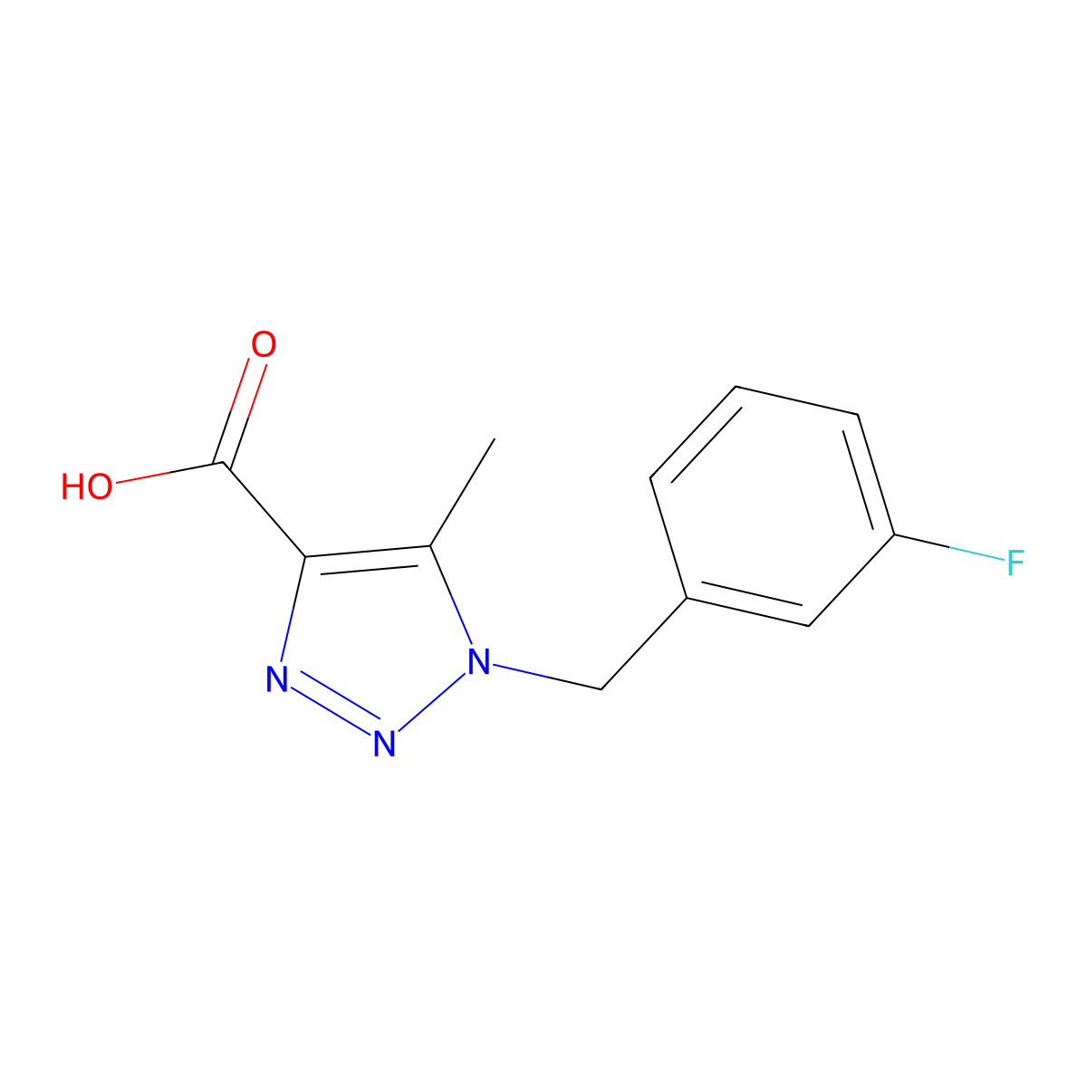 1-(3-fluorobenzyl)-5-methyl-1H-1,2,3-triazole-4-carboxylic acid molecular structure, CAS 1150703-55-1