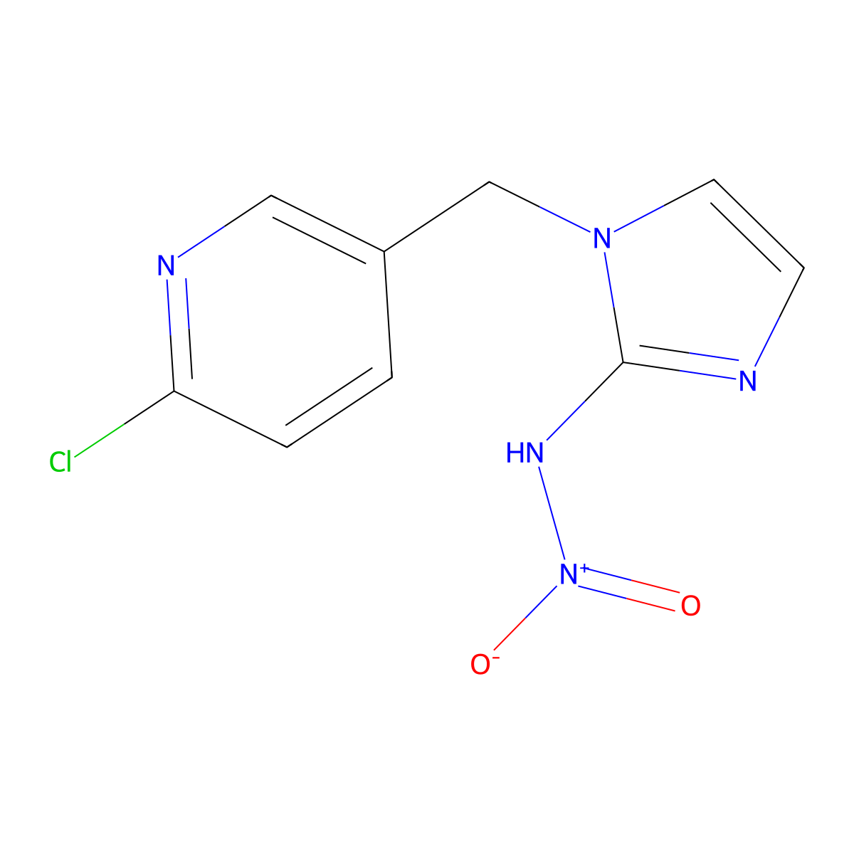 Imidacloprid-olefin molecular structure, CAS 115086-54-9
