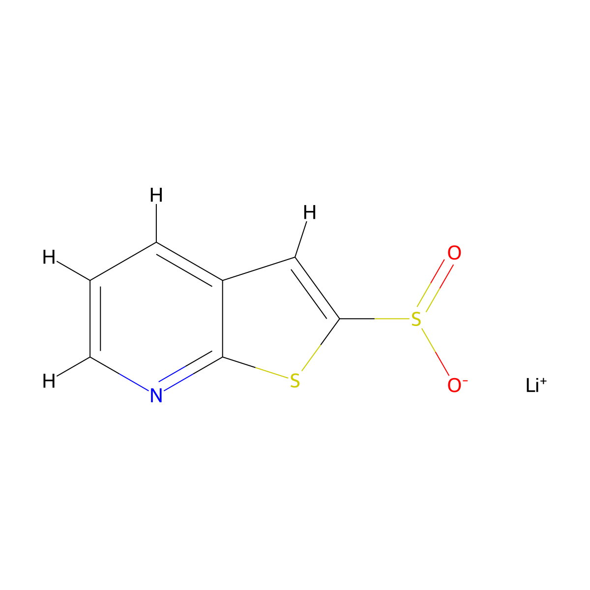 Lithium thieno[2,3-b]pyridine-2-sulfinate molecular structure, CAS 115090-84-1
