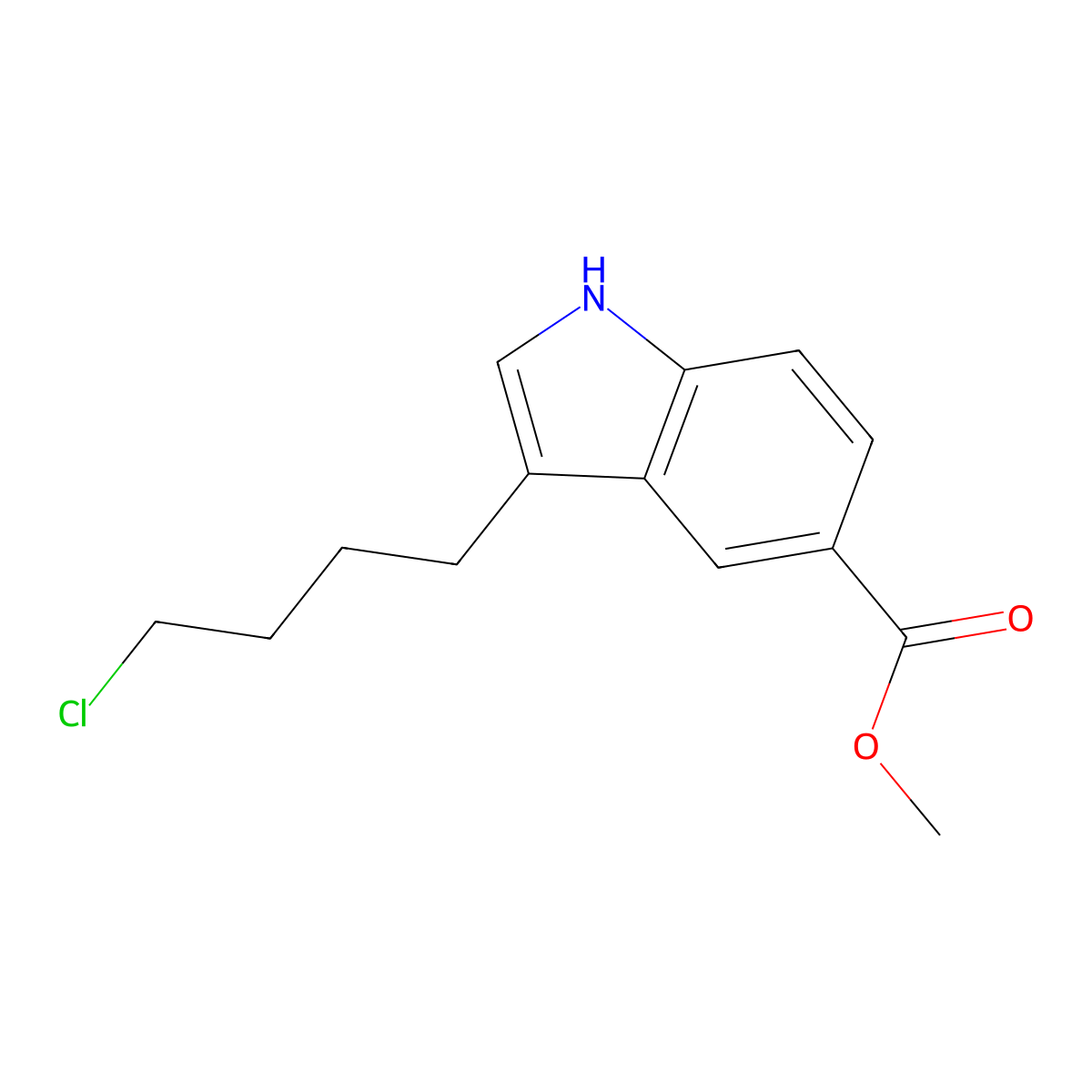 methyl 3-(4-chlorobutyl)-1H-indole-5-carboxylate molecular structure, CAS 115092-81-4