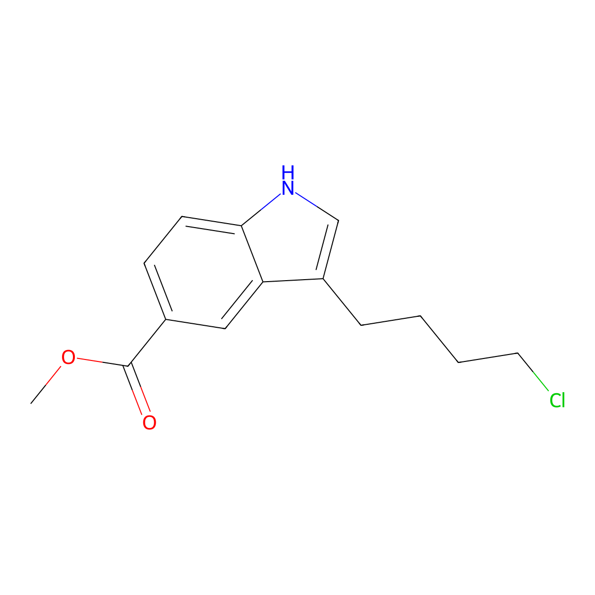methyl 3-(4-chlorobutyl)-1H-indole-5-carboxylate molecular structure, CAS 115092-81-4