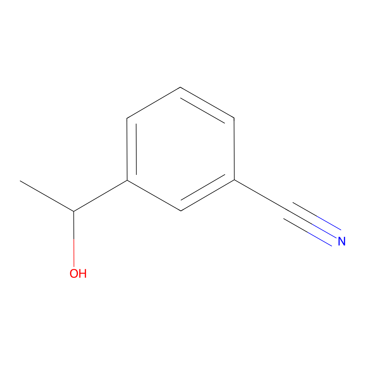 3-(1-Hydroxyethyl)benzonitrile molecular structure, CAS 115098-69-6
