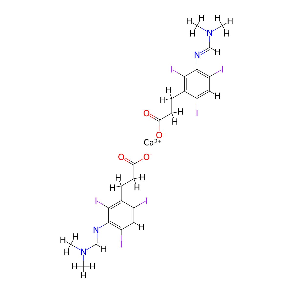 Ipodate Calcium molecular structure, CAS 1151-11-7
