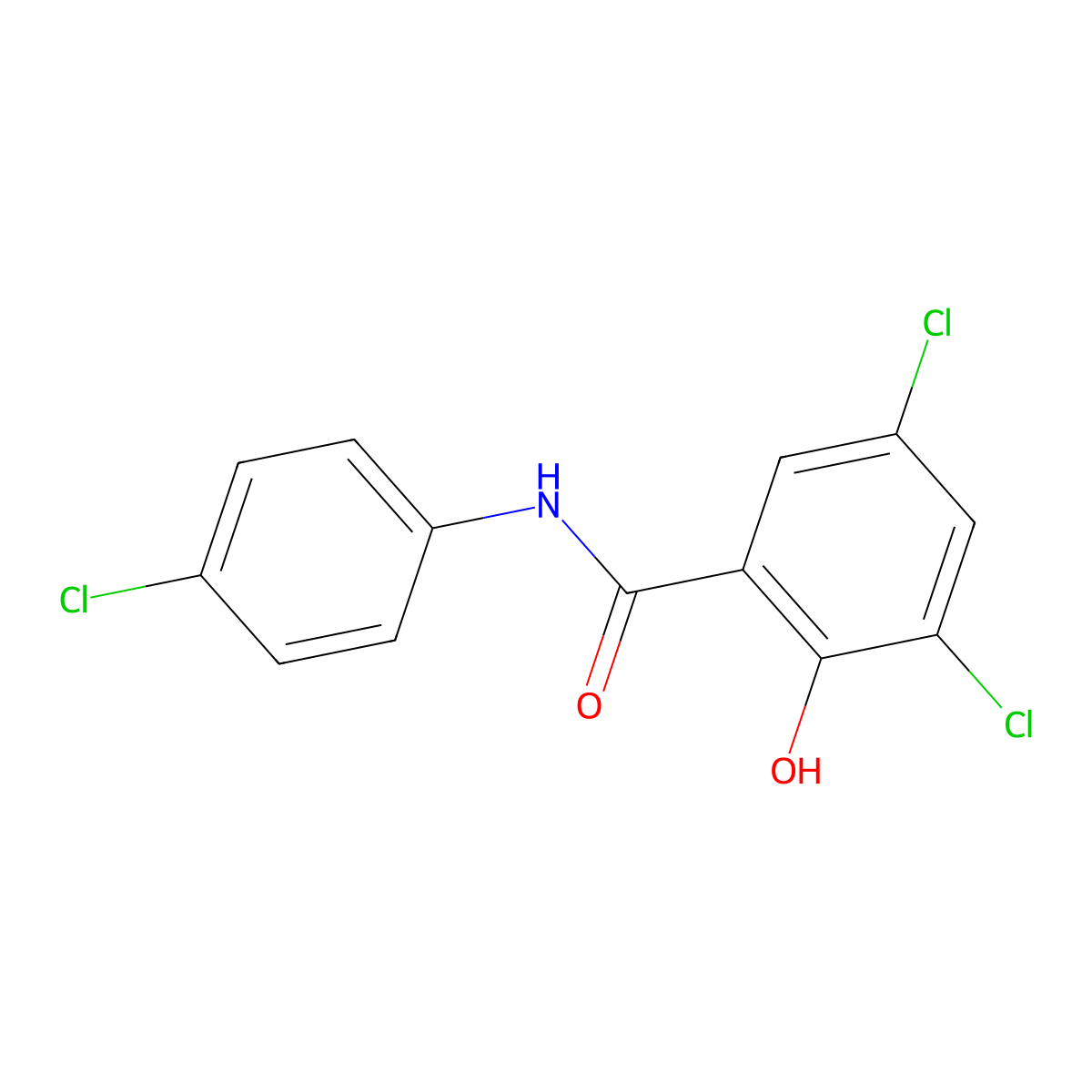 Benzamide, 3,5-dichloro-N-(4-chlorophenyl)-2-hydroxy- molecular structure, CAS 1151-51-5