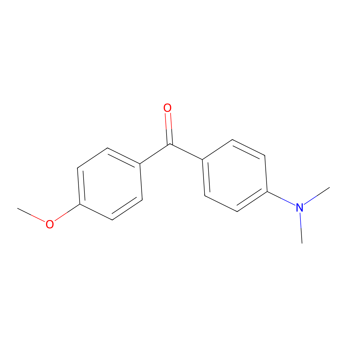 (4-(Dimethylamino)phenyl)(4-methoxyphenyl)methanone molecular structure, CAS 1151-93-5