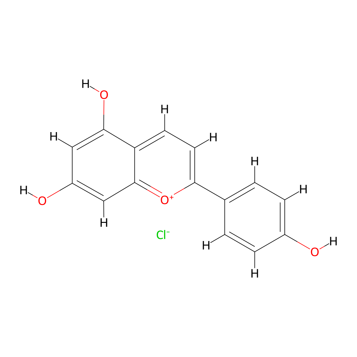 Apigeninidin molecular structure, CAS 1151-98-0