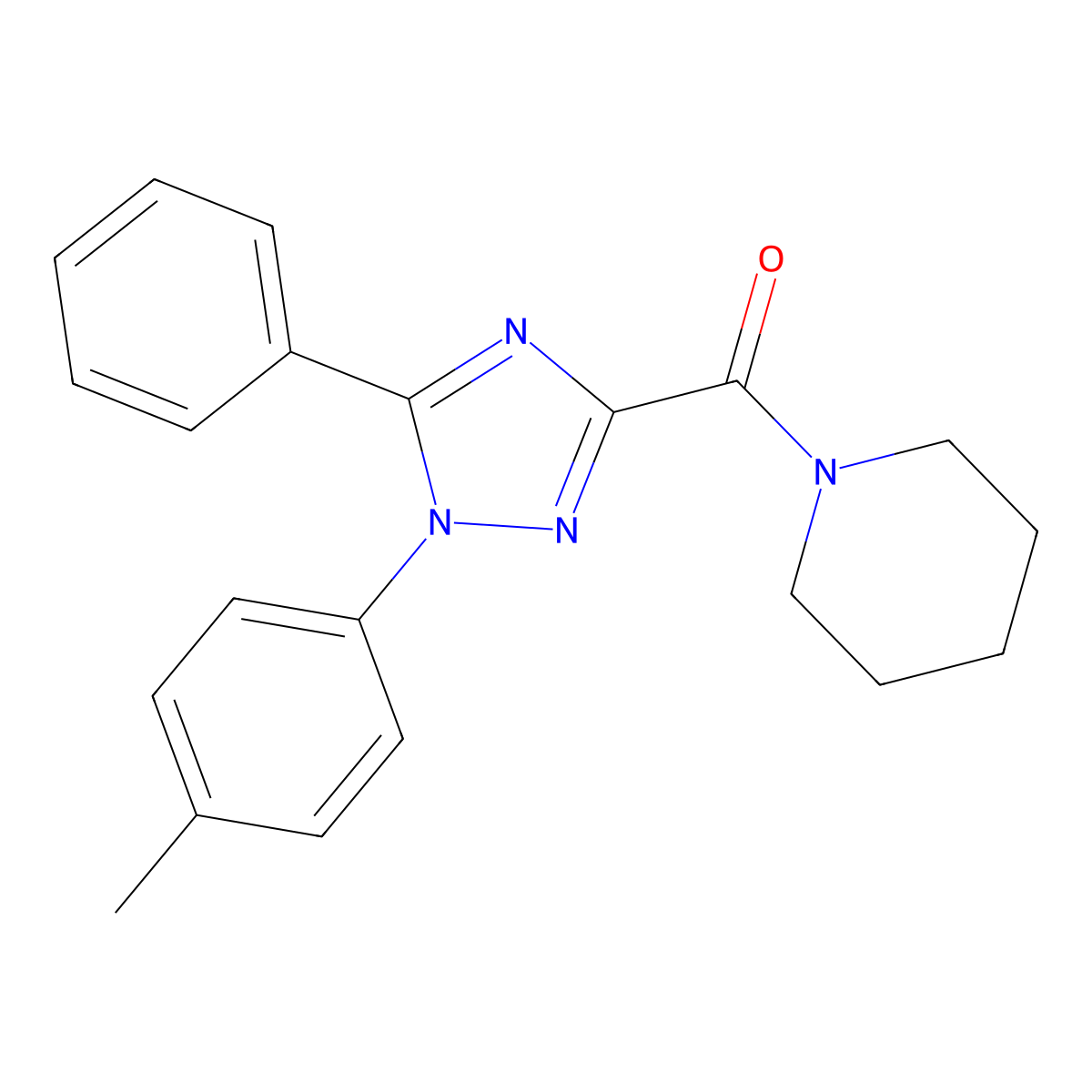 [1-(4-Methylphenyl)-5-phenyl-1,2,4-triazol-3-yl]-piperidin-1-ylmethanone molecular structure, CAS 115101-88-7