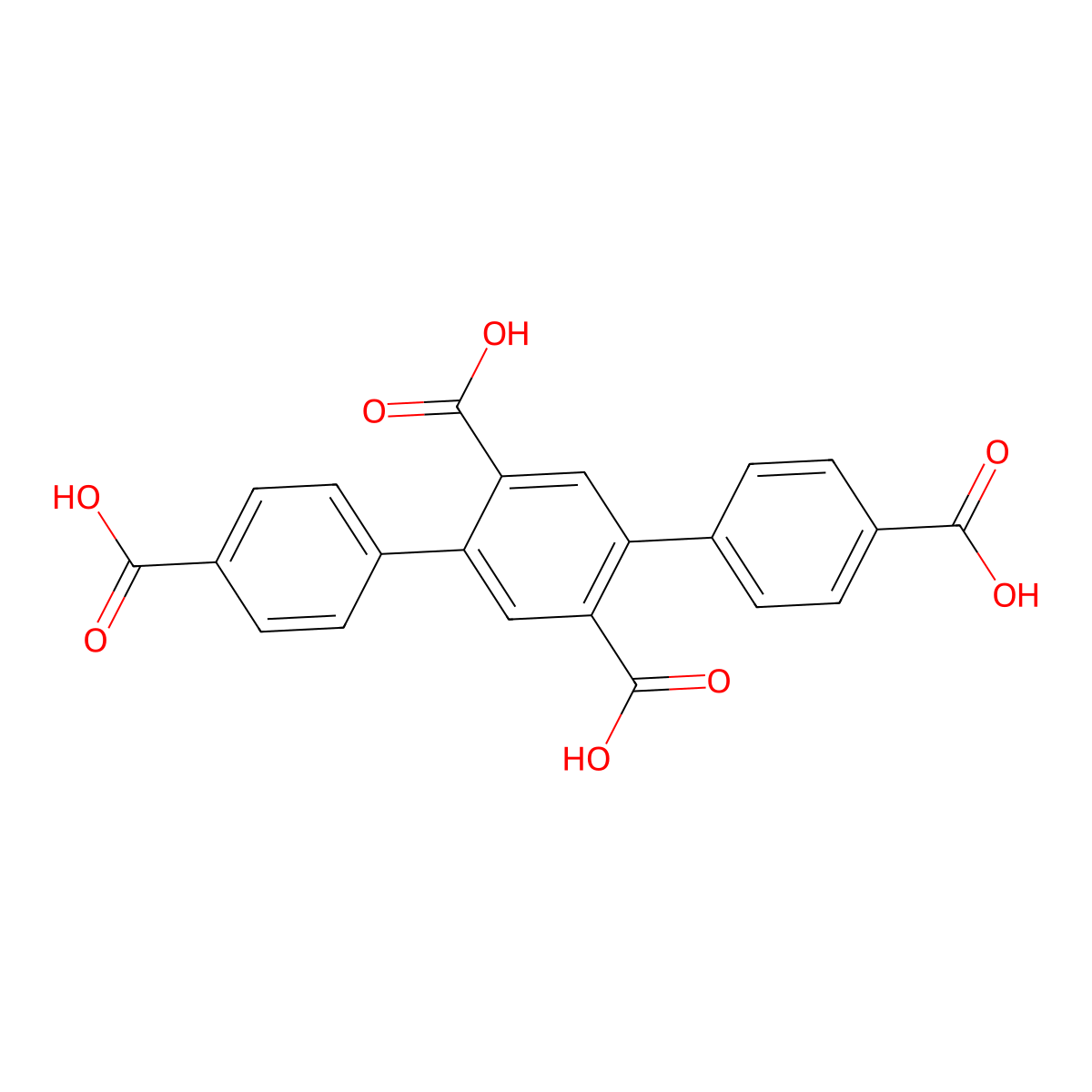 [1,1':4',1''-Terphenyl]-2',4,4'',5'-tetracarboxylic acid molecular structure, CAS 115101-93-4