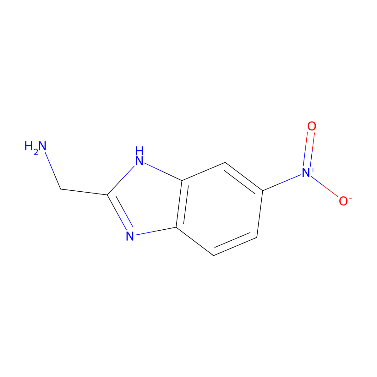 (5-nitro-1H-1,3-benzodiazol-2-yl)methanamine molecular structure, CAS 115103-10-1