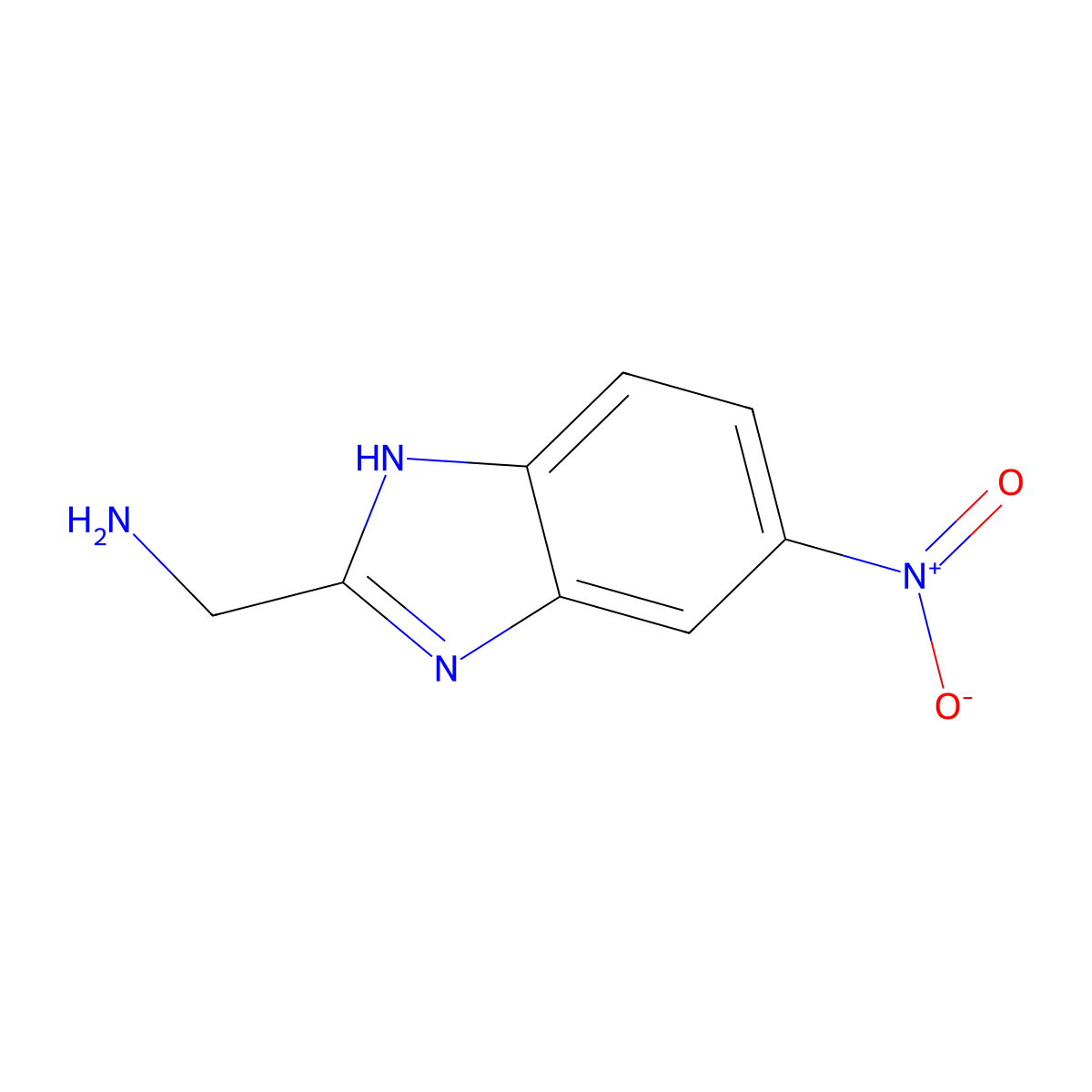 (5-nitro-1H-1,3-benzodiazol-2-yl)methanamine molecular structure, CAS 115103-10-1
