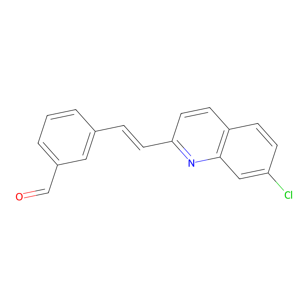 3-[(E)-2-(7-Chloroquinolin-2-yl)ethenyl]benzaldehyde molecular structure, CAS 115104-40-0