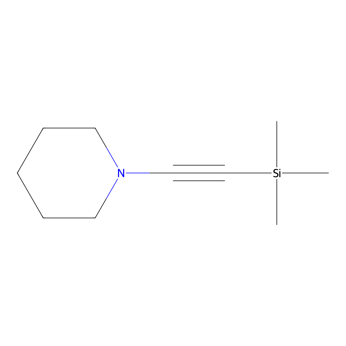 1-[2-(Trimethylsilyl)ethynyl]piperidine molecular structure, CAS 115105-41-4