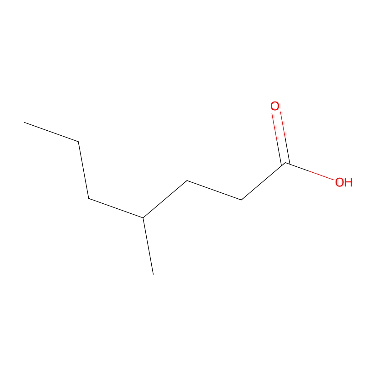 4-Methylheptanoic acid, (-)- molecular structure, CAS 115109-01-8