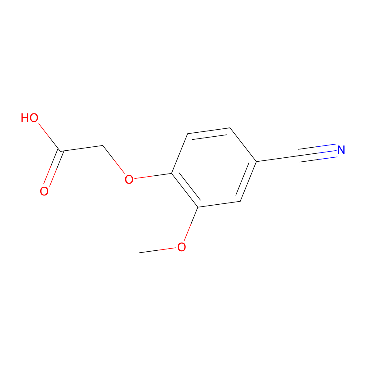 2-(4-Cyano-2-methoxyphenoxy)acetic acid molecular structure, CAS 115109-49-4