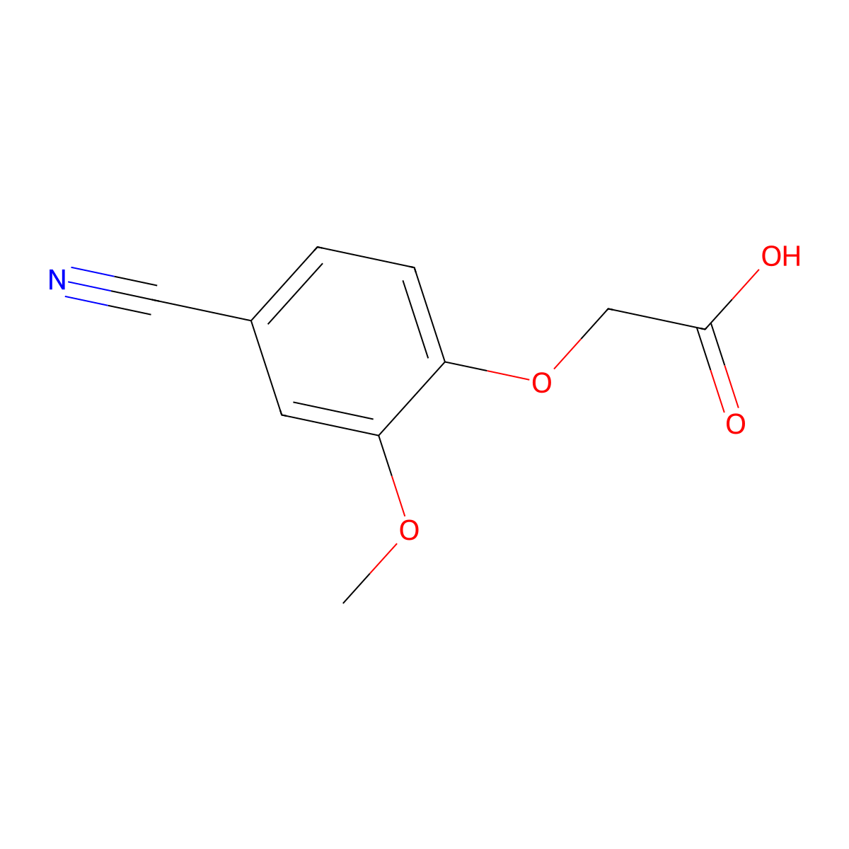 2-(4-Cyano-2-methoxyphenoxy)acetic acid molecular structure, CAS 115109-49-4