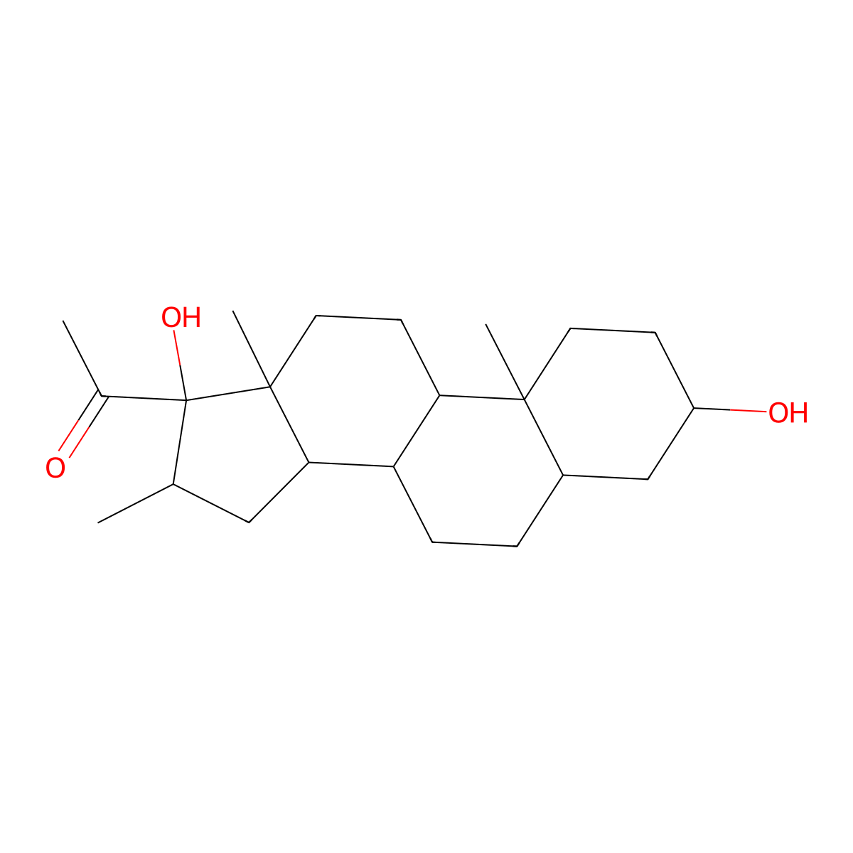 3alpha,17-Dihydroxy-16alpha-methyl-5alpha-pregnan-20-one molecular structure, CAS 115114-41-5