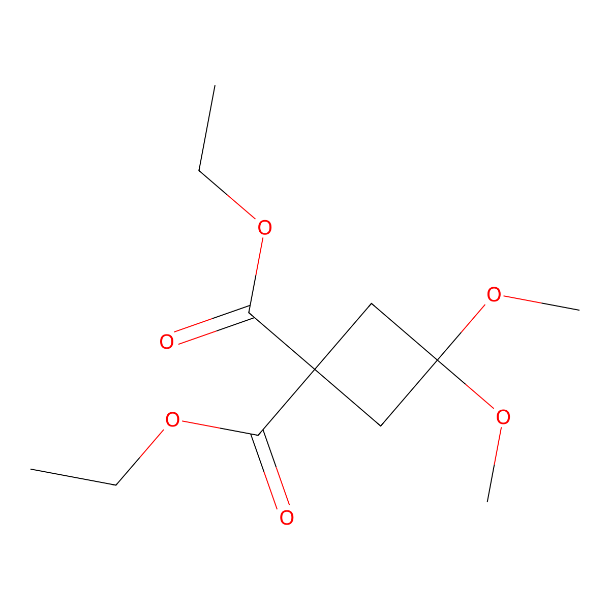 1,1-Diethyl 3,3-dimethoxycyclobutane-1,1-dicarboxylate molecular structure, CAS 115118-67-7