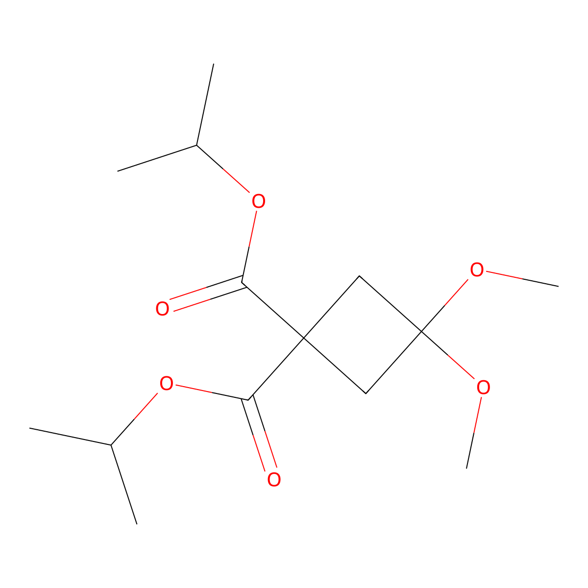 1,1-Bis(propan-2-yl) 3,3-dimethoxycyclobutane-1,1-dicarboxylate molecular structure, CAS 115118-68-8