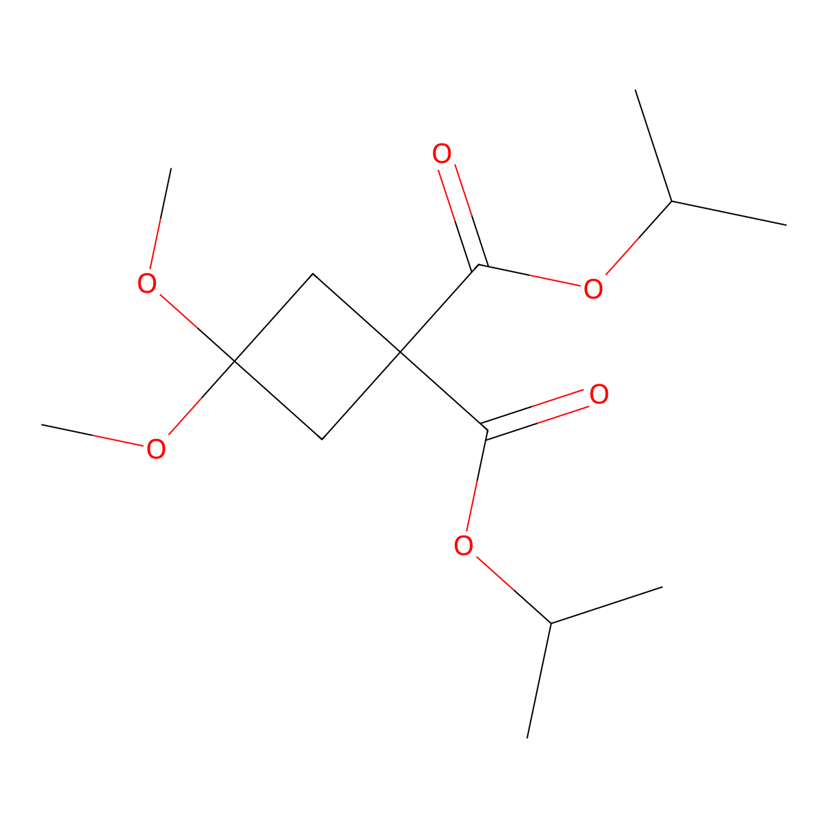 1,1-Bis(propan-2-yl) 3,3-dimethoxycyclobutane-1,1-dicarboxylate molecular structure, CAS 115118-68-8