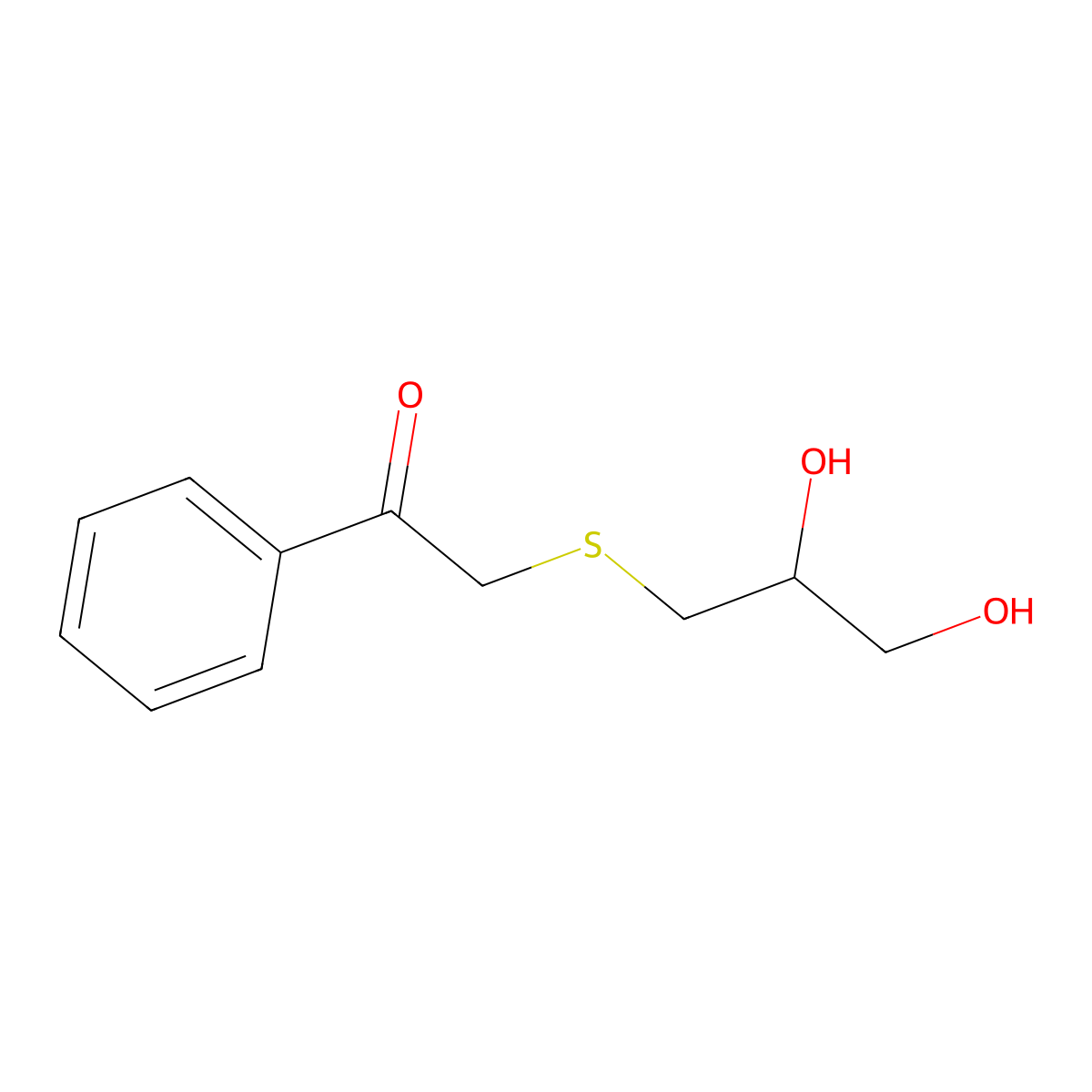2-((2,3-Dihydroxypropyl)thio)-1-phenylethan-1-one molecular structure, CAS 115120-28-0